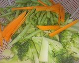 Hình bước làm 1 của món Xào tôm thập cẩm