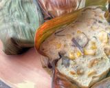 A picture of step 7 of Botok Jagung Jamur Tahu Telur.