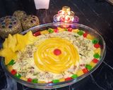 A picture of step 4 of Mango custard trifle.
