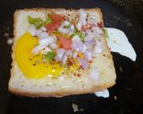 A picture of step 4 of Bread egg cheese grill slices.