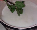 Foto del paso 2 de la receta: Panna cotta a base de menta a acompañado de un coulis de jamaica