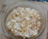 A picture of step 4 of Chhena poda Orissa dish.