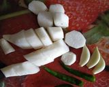A picture of step 1 of Mooli chutney.