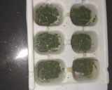 A picture of step 3 of Green Coriander leaves Cubes.