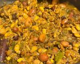 A picture of step 6 of Kwati (Nepalese Traditional Newari style mixed sprouted legumes soup).