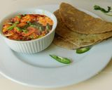 A picture of step 5 of Water chestnut chips and masala curry.