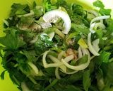 A picture of step 1 of Spicy Celery Sweet Onion salad/lacto-fermentation.