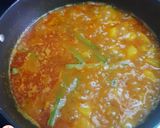 A picture of step 4 of Saragava Bateta nu Shak (drumstick potato curry).