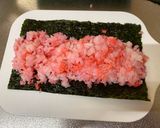 A picture of step 2 of Japanese Flag 🇯🇵 Roll Sushi.