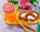 Hình bước làm 7 của món Bánh bông lan cacao cuộn kem