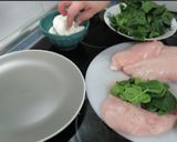 Foto del paso 3 de la receta: Pechuga de pollo rellenas de mozzarella y espinacas