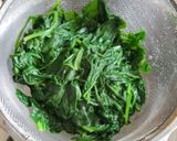 A picture of step 1 of Palak paneer.