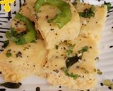 A picture of step 4 of Instant Besan Khaman.