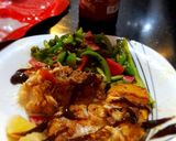 A picture of step 3 of Fish steak with veggies.