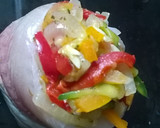 Foto del paso 14 de la receta: Filet de merluza relleno de verduras y puré de calabazas