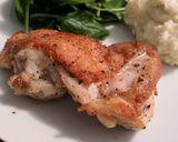 A picture of step 9 of Crispy Skin Chicken W/ Sour Cream and Chives Mashed Potatoes.