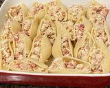 A picture of step 4 of Chicken Bacon Ranch Stuffed Shells with Parmesan Garlic Sauce.