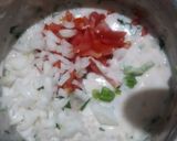 A picture of step 2 of Rice Chilla.