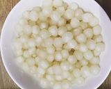Hình bước làm 2 của món Trà sữa trân châu + thái xanh🥤