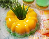 Foto langkah ke 5 dari resep Puding Labu Tiga Lapis (labu, cendol/dawet, pandan).