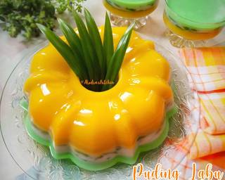 Puding Labu Tiga Lapis (labu, cendol/dawet, pandan) - Step 5