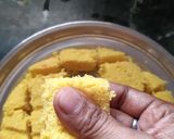 A picture of step 4 of Dhokla (Water bath process).