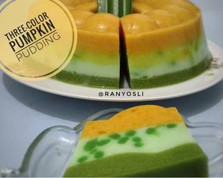 11. Three-color pumpkin pudding / puding labu kuning 3 warna - Step 7