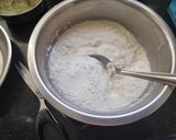 A picture of step 2 of Steamed Suji/Rava Triangles.