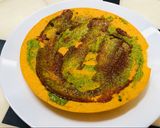 A picture of step 3 of Cheesy Masala Chat Khakhra.