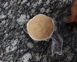 A picture of step 2 of Suji halwa cup surprise.
