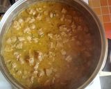 Zöldbabos szójakocka pörkölt recept fázis 5 fotója