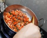 A picture of step 5 of Gathiya-tomato curry|moti sev -tamatar ki sabji.