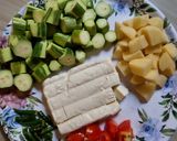 A picture of step 1 of Ghar ki Assamese Vegetable Thaali.