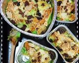 Foto langkah ke 2 dari resep Bread pudding pandan w banana.