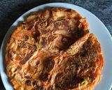 A picture of step 4 of Kimchi Pancakes.