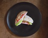 Hình bước làm 3 của món Bánh Mì Pita Nhân Chả Lụa Chà Bông