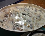 A picture of step 5 of Cream of mushroom soup.
