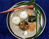 A picture of step 4 of Bhogi bhaji.