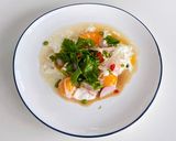 A picture of step 1 of Onsen Tamago Spicy Salad.
