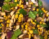 A picture of step 3 of Wok a Scramble!! 4 veg with Basil enthused oil in a scramble.