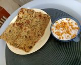 A picture of step 6 of Lauki Paratha with Boondi ka Raita.