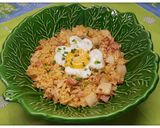 Hình bước làm 3 của món Cơm chiên Kimchi