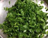 A picture of step 2 of Spinach Tikki.