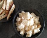 A picture of step 1 of Bread Halwa.