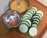櫻花蝦節瓜煎餅的食譜步驟1照片