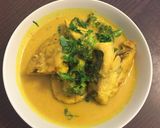 A picture of step 4 of Coconut milk fish.