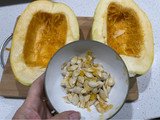 Zapallo tallarín con queso y crema