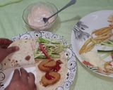 A picture of step 4 of Nuggets wrap (3 layer).