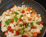 A picture of step 2 of Vegetable and Shrimp Soup with Hake Meatballs.