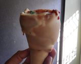 A picture of step 1 of PIzza cone.